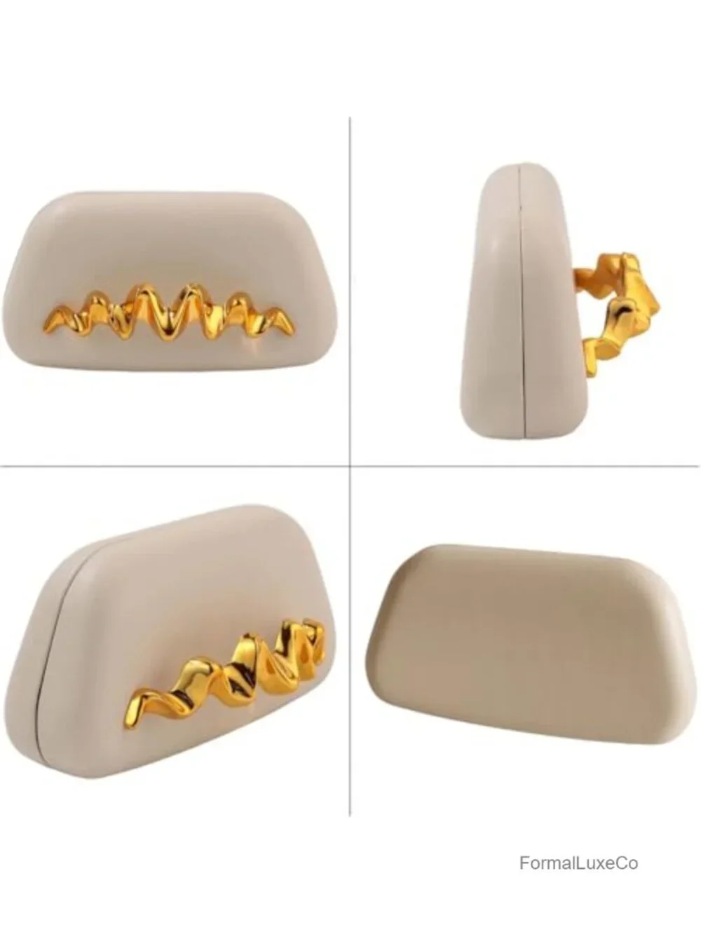 PU Leather Clutch Evening Bag with Removable Chain Crossbody Strap